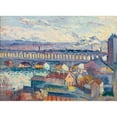 thumbnail image 2 of Maximilien Luce 18x14 Black Ornate Wood Framed Double Matted Museum Art Print Titled - View of the Auteuil Viaduct (circa 1905-10), 2 of 5