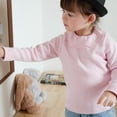 thumbnail image 6 of GYRATEDREAM Toddler Unisex Baby Blouses Kids Long Sleeve Knitted Bottom T-Shirt Boys Girls Solid Color Doll Collar Casual Tee Tops for 1-7 Years, 6 of 8