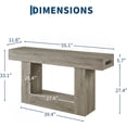 thumbnail image 3 of 55” Entryway Table with Charging Station & LED Light, Narrow Sofa Table for Hallway Living Room, Modern Farmhouse Console Table with Storage Shelf, Gray, 3 of 7