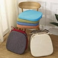 thumbnail image 2 of Non-Slip D-Shaped Memory Foam Seat Cushions 16x15in, 2in Thick | Kitchen Dining Chair Pads with Silicone Bottom & Ties | Removable Cover, 2 of 6