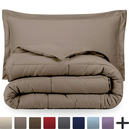 Extra Long Twin Comforter Set Ultra-Soft Premium 1800 Series Goose Down Alternative Comforter Set - Hypoallergenic - All Season - Plush Fiberfill, Twin Extra Long (Twin/Twin XL - Taupe) ()