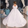 thumbnail image 5 of Drtj Off Shoulder Flower Girl Wedding Bridesmaid Princess Pageant First Communion Formal Satin Dresses, 5 of 6