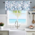 thumbnail image 2 of Kitchen Valances for Window, Watercolor Ocean Coral Starfish Light Filtering Rod Pocket Valance Curtain, Summer Marine Life Fish Short Curtains Window Topper for Bedroom Bathroom Living Room 60x18in, 2 of 9
