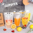 thumbnail image 3 of Paquete de 15 bolsas para bebidas con pajita, bolsa reutilizable con cremallera para bebidas, bolsa de vinilo desechable para doblar, bolsa de almacenamiento para bebidas DIY sellada oso de fresa Electrónica, 3 of 4