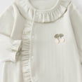 thumbnail image 4 of KPOPLK Infant Baby Girl Pajamas One Piece Girls Button Down Long Sleeve Footless Sleepers for 0 3 6 9 12 18 Months Size 0-3 Months,Light Gray, 4 of 4