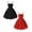 Black 1PCS & Red 1PCS, variant on LUOGENLI 2 Pack Summer Girls Solid Color Dress with Bow Knot Sweet Sleeveless for Kids Princess Dress up for Girls 4-6 Shoes 160