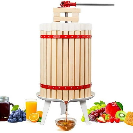 

Biltek BFP79 7.9 gal Heavy-Duty Build Wood Basket Fruit Wine Press with Handle for Maximum Juice Extraction