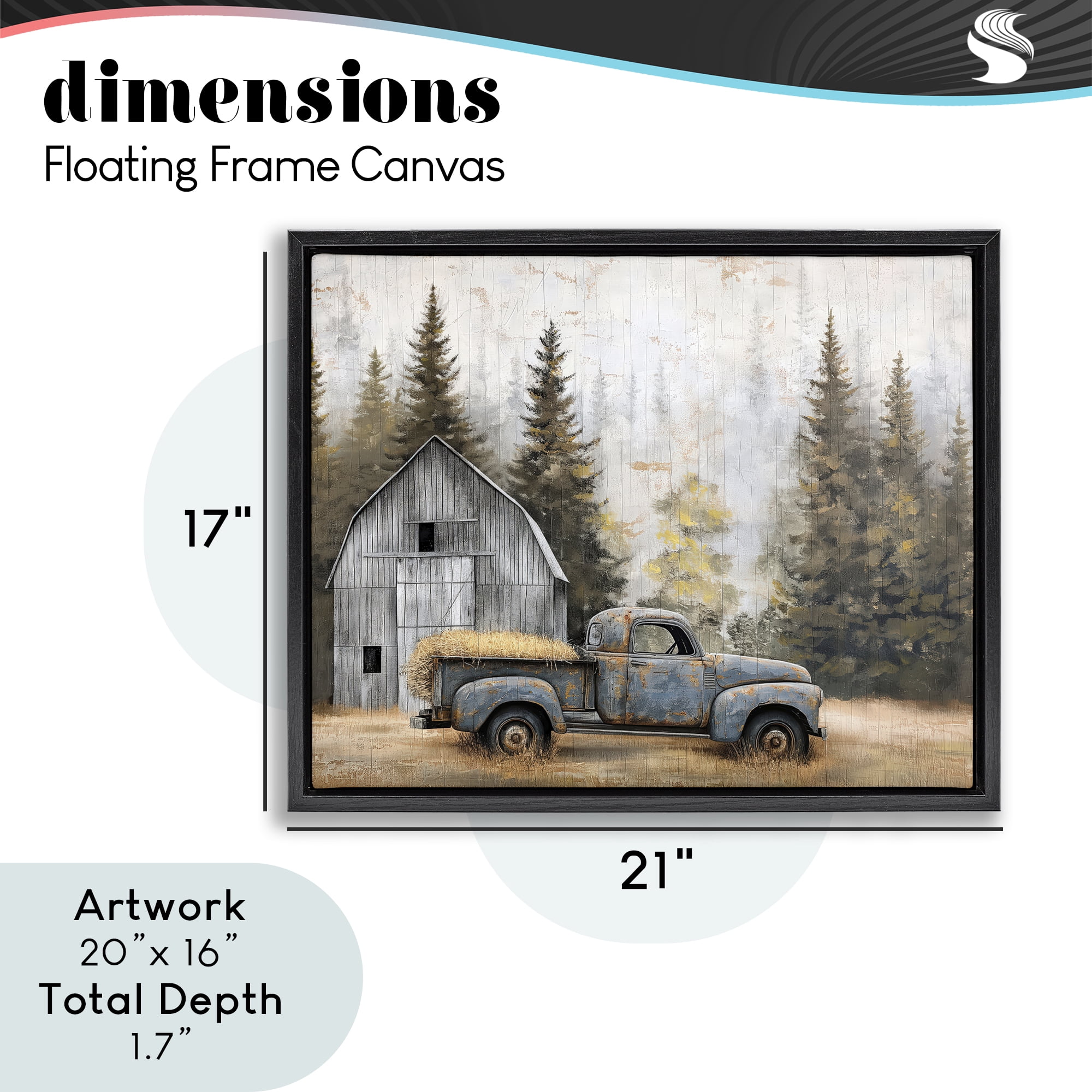 Stupell Industries Autumn Barn & Pine Forest Black Framed Floater Canvas Wall Art, design by Imagine It Images