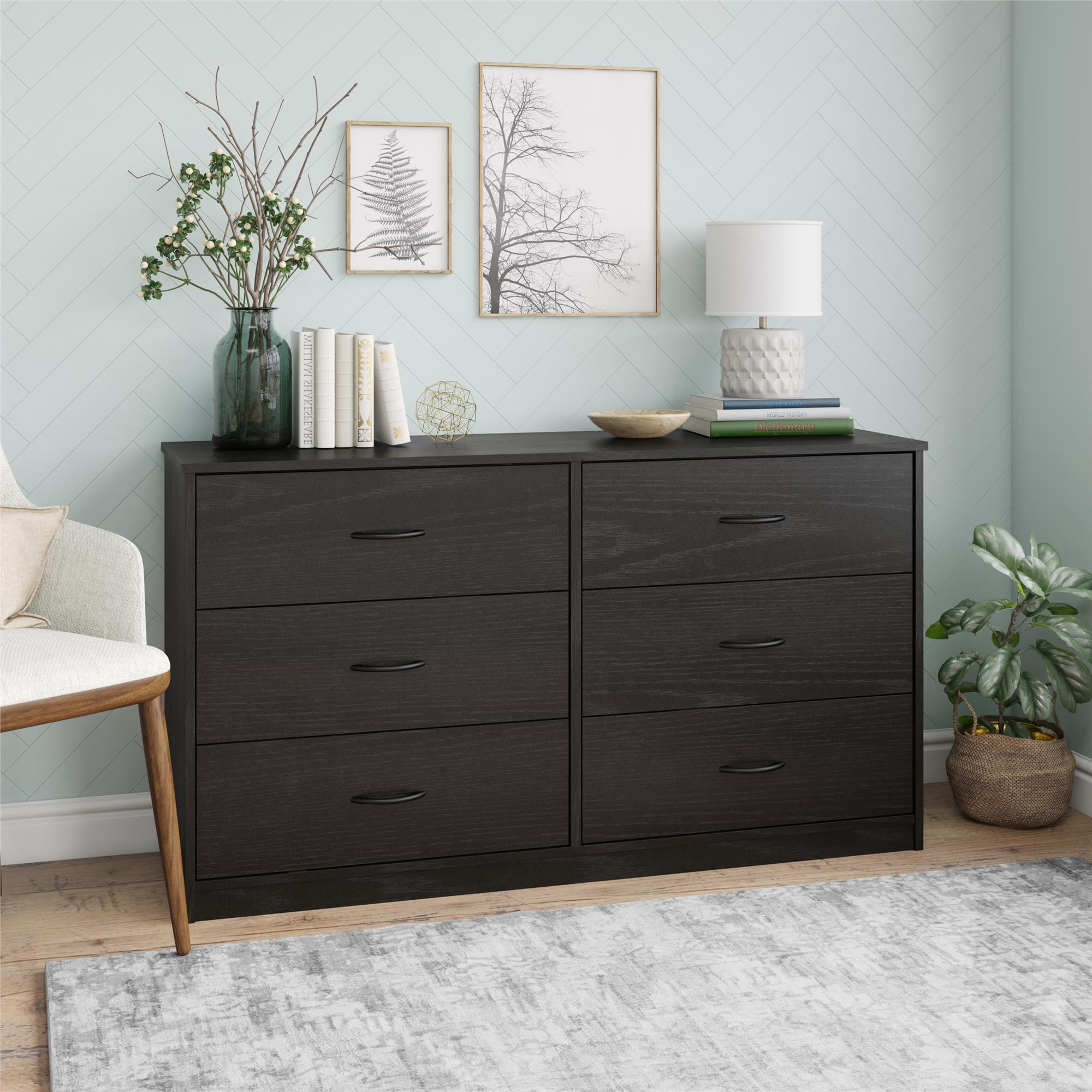 black 2 drawer dresser