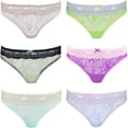 thumbnail image 2 of Curve Muse 6 Pack Womens Sexy Assorted Low Rise Thongs V-G Strings Panties-PACKA-S, 2 of 7