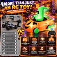thumbnail image 4 of Firstness 2.6FT Remote Control Halloween Inflatable Pumpkin Ghost RC Car, 2.4GHz Blow Up with LED Lights, 3 Music Modes, 360° Spin, Indoor Outdoor Decoration, Ages 3+, 4 of 15