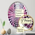 thumbnail image 3 of Designart "Magenta Horizon Cityscape I" Skyscrapers Radial Dot Round Wall Mirror - Architecture Oval Printed Decorative Mirror - Multiple Color Options, 3 of 5