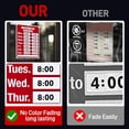 thumbnail image 3 of Business Hours Sign Kit - Bright Red & White Vertical Sign with Letters & Numbers, 3 of 4