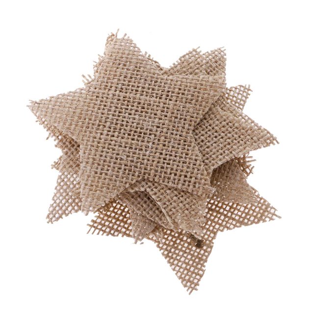 10pcs Forma de Estrellas de Arpillera Arte de Bricolaje 7.5cm Accesorio de 2 Colores yotijar Burlap Star Pieces