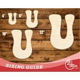 thumbnail image 3 of Unfinished Wood Groovy U Font Shape | DIY Craft Cutout 6" / 1/8", 3 of 3
