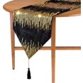thumbnail image 2 of FFIY 12x108-Inch Sequin Table Runner Stripe Tabletop Party Table Runners for Birthday Wedding (Teal+Silver), 2 of 8