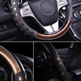 thumbnail image 4 of Car Steering Wheel Cover, Non-Slip Steering Wheel Cover, Universal Handcrafted Leather Car Steering Wheel Cover, Breathable Car Steering Wheel Cover Interior Accessories Protectors(Gold), 4 of 4