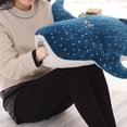 thumbnail image 3 of Cute Shark Plush Toy Big Fish Cloth Doll Whale Stuffed Children Birthday Gift Blue 75cm, 3 of 5