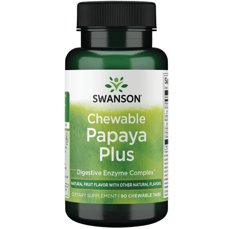 Swanson Chewable Papaya Plus 90 Chewable Tablets