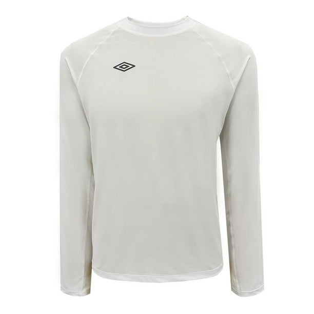 Playera Umbro Talla CH Deportiva Cuello Redondo Manga Larga Blanco