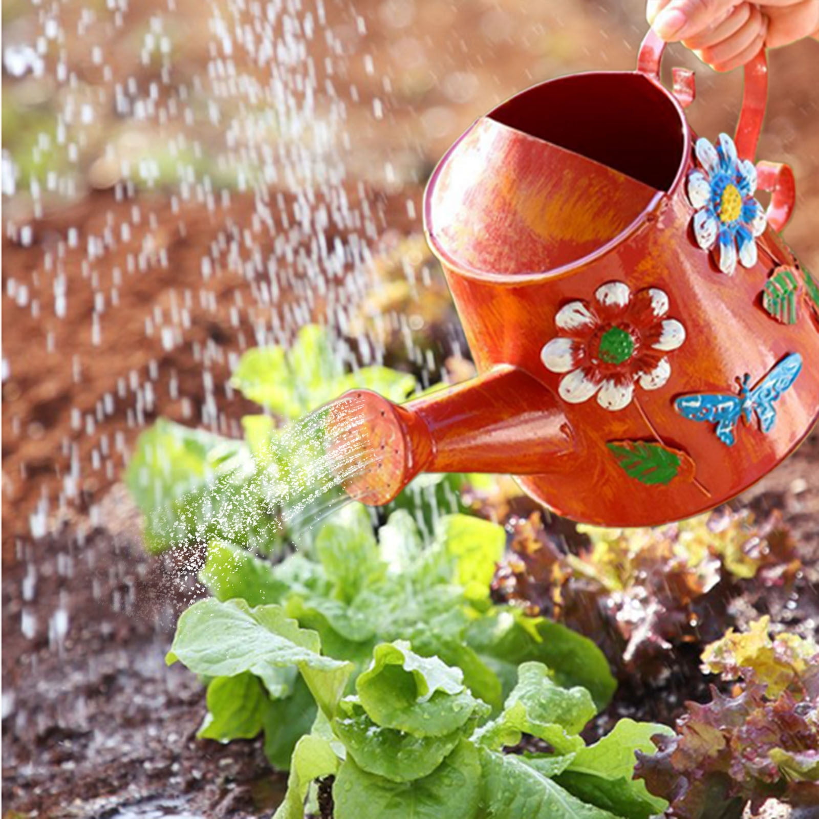 Metal Watering Can Large Capacity Garden Kettle with Long Spout for Indoor and Outdoor Care