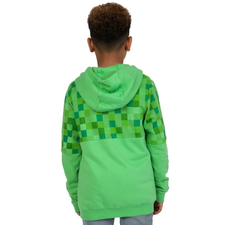 Minecraft Boys Creeper Hoodie Green Sizes 6 14