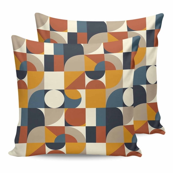 Outdoor Pillow Covers Pack of 2, Mid Century Abstract Color Block Waterproof Throw Pillowcase Cushion Cases, Minimalist Boho Geometric Decorative Pillow Cover for Couch Sofa Home Bed Patio