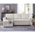 thumbnail image 4 of Laura Reversible Sleeper Sectional Sofa Storage Chaise by HomeStock-Color:White,Fabric:Air Leather, 4 of 10