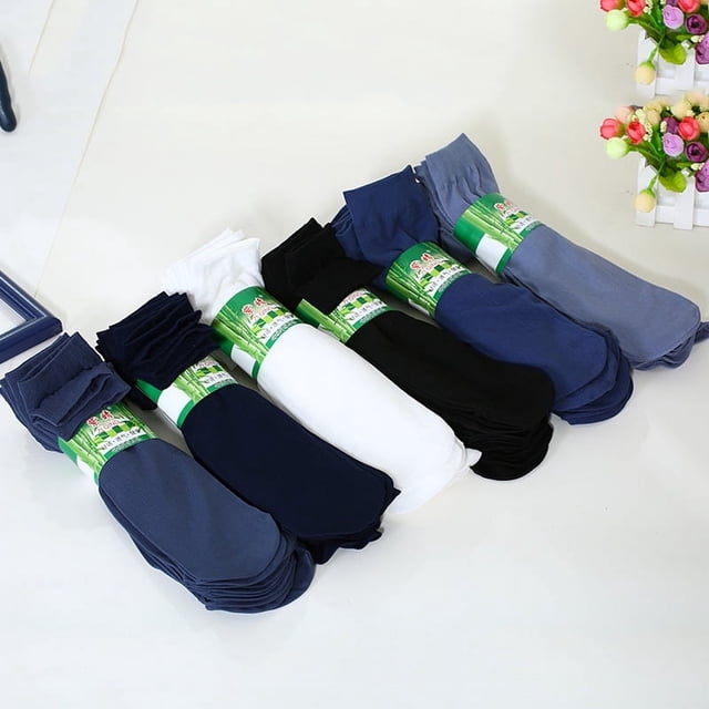 Medias de verano para hombre, calcetines de rayas de fibra de bambú cómodos de color sólido, calcetines de negocios informales transpirables que absorben el sudor