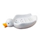 thumbnail image 2 of Jabonera autodrenante de cerámica blanca con forma de pato | Jabonera decorativa para baño y ducha con orificios de drenaje | Jabonera con temática animal, 2 of 6