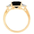 thumbnail image 2 of 2.32 ct Princess Cut Natural Onyx 3 Stone 14K Yellow Gold Womens Engagement Ring, 2 of 4