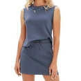 thumbnail image 4 of Two Piece Skirt Sets for Women Vacation Outfits Skirt Crew Neck Top Lounge Sets S, 4 of 7