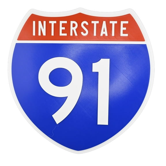 Interstate 91 Road Sign Replica, number Personalized Travel Decor, 8.5" x 8.5"