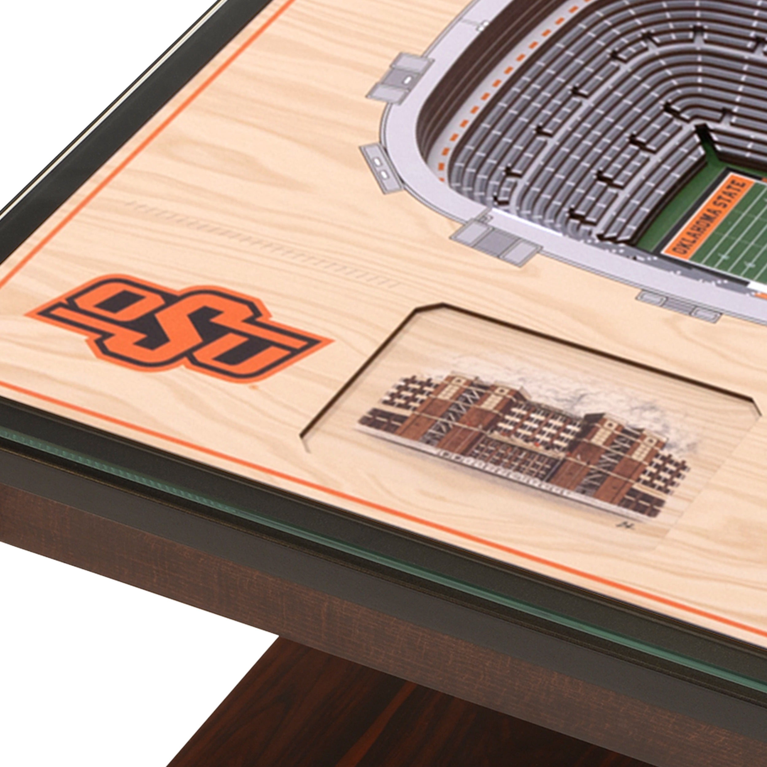 Oklahoma State Cowboys 25-Layer StadiumViews Lighted End Table