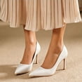 thumbnail image 6 of Viluyesy Women's Stiletto Pumps Pointed Toe Slip On High Heels Dressy Comfortable Elegant Office Party Wedding Shoes White Size 8, 6 of 6