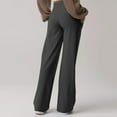 thumbnail image 4 of FRSASU Womens High Waist Yoga Pants Stretchy Casual Straight Leg Pull on Knitted Trousers with Pockets Dark Gray, 4 of 9