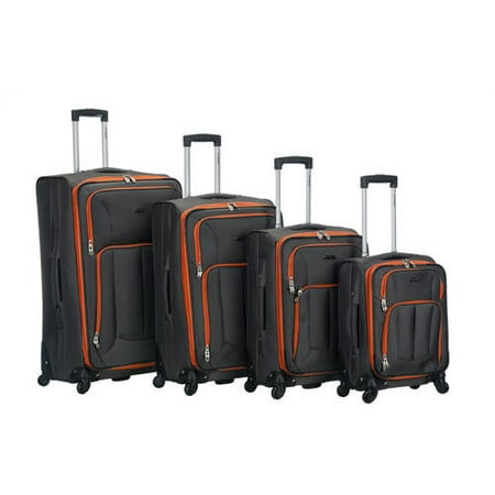 Rockland Impact 4pc Spinner Luggage Set - Charcoal
