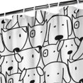 thumbnail image 3 of Cute Black and White Cartoon Line Drawing Dog Shower Curtain 36"x72" ,Bathroom Decorative Shower Curtains Set with 12 Hooks,Modern Waterproof Washable Shower Curtain, 3 of 6