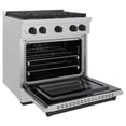 thumbnail image 4 of ZLINE Autograph 30" 4.2 cu. ft. Paramount Dual Fuel Range with 4 Burners in DuraSnowÂ® Stainless Steel with Matte Black Accents, SDRSZ-30-MB, 4 of 9