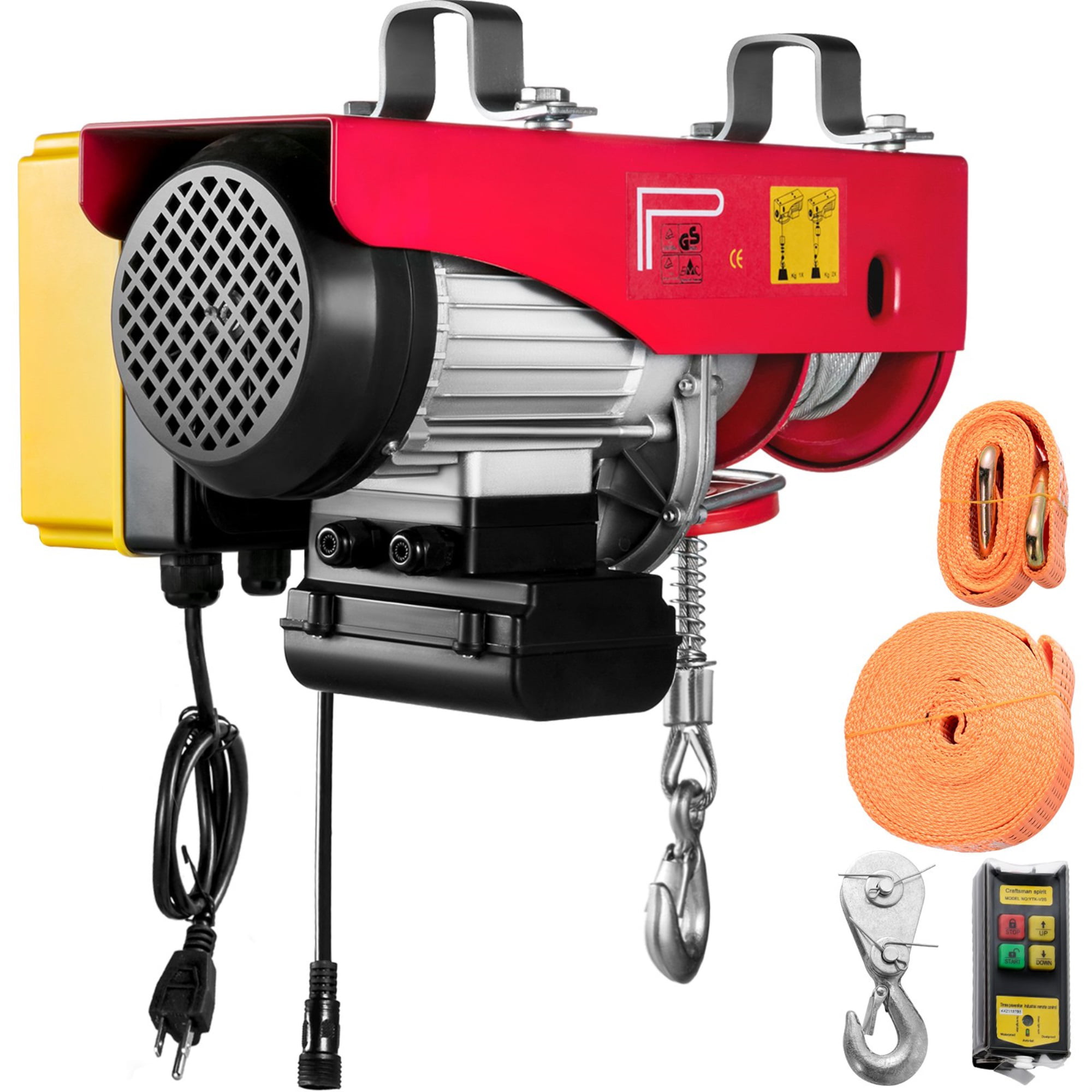 VEVOR Electric Hoist 110V Electric Winch 880LBS with Wireless Remote Control 