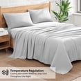 thumbnail image 2 of Casa Platino California King Bed Set Pre-Washed Ultra Soft California King Bed Sheets Set Brushed Microfiber Sheets California King Size California King Size Sheets Set with Deep Pockets - Silver, 2 of 5