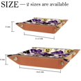 thumbnail image 4 of Women Girls Leather Square Dish Trinket Plate Jewelry Tray, Pansy Floral Skull Pattern Flag Mothers Day Birthday Gift, 20.5x20.5cm, 4 of 6