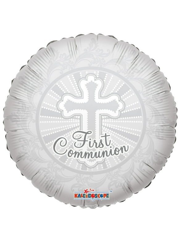 18" First Communion Theme White Silver Foil / Mylar Balloon (3 Balloons )