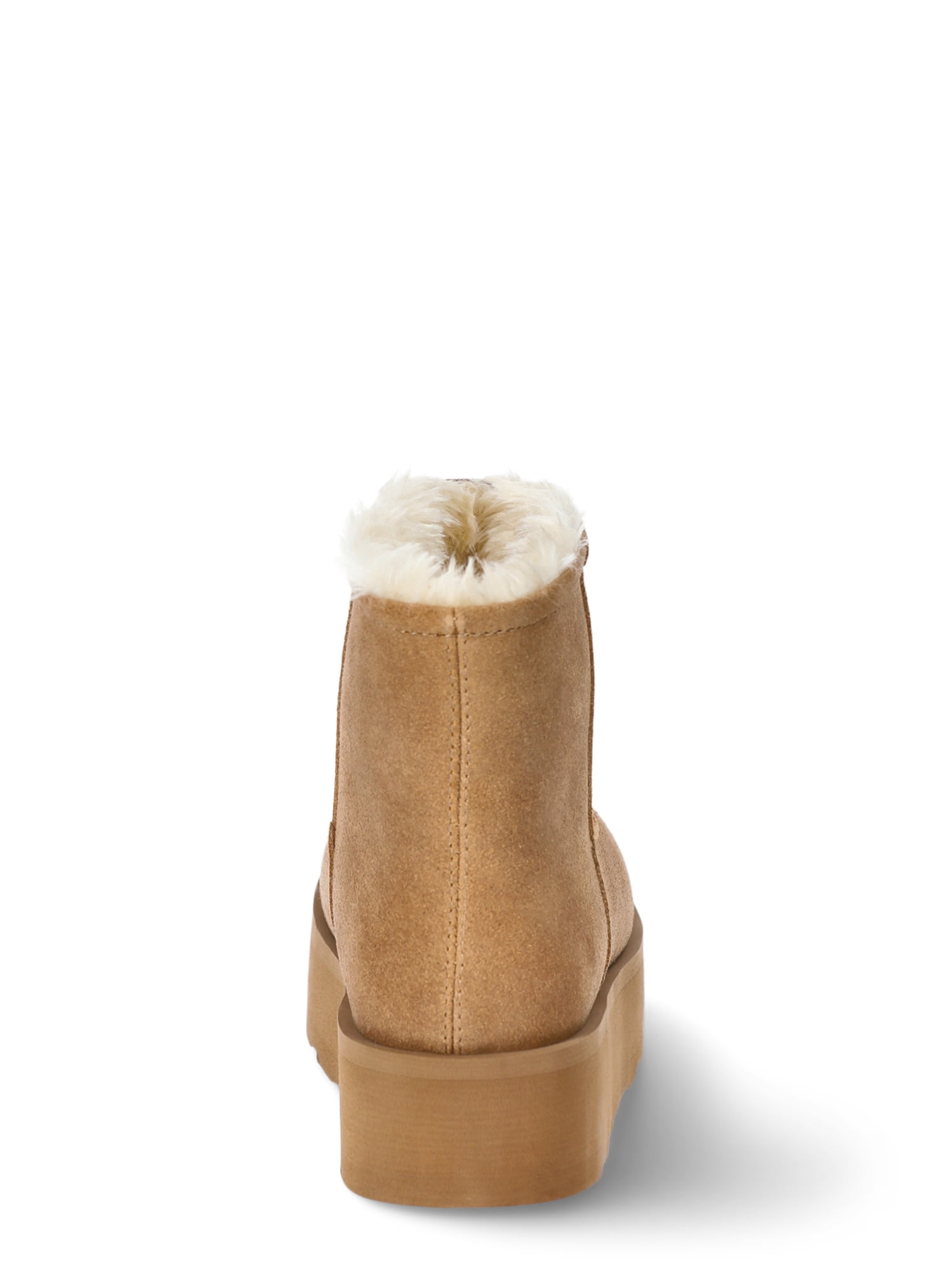 Time and Tru Women's Genuine Suede Platform Cozy Boots