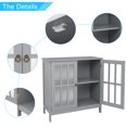thumbnail image 4 of Modern Storage Cabinet, Cupboard Buffet Credenza with 2 Doors for Multifunction in Kitchen, Hallway, Living Room, Wooden Sofa Table Accent Console Table, Gray, 4 of 12