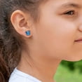 thumbnail image 4 of Bestyle Blue Topaz Crystal Butterfly Earring Studs Cute Shiny Pure 925 Sterling Silver Birthstone Earrings for Granddaughter Niece Sister - December, 4 of 9