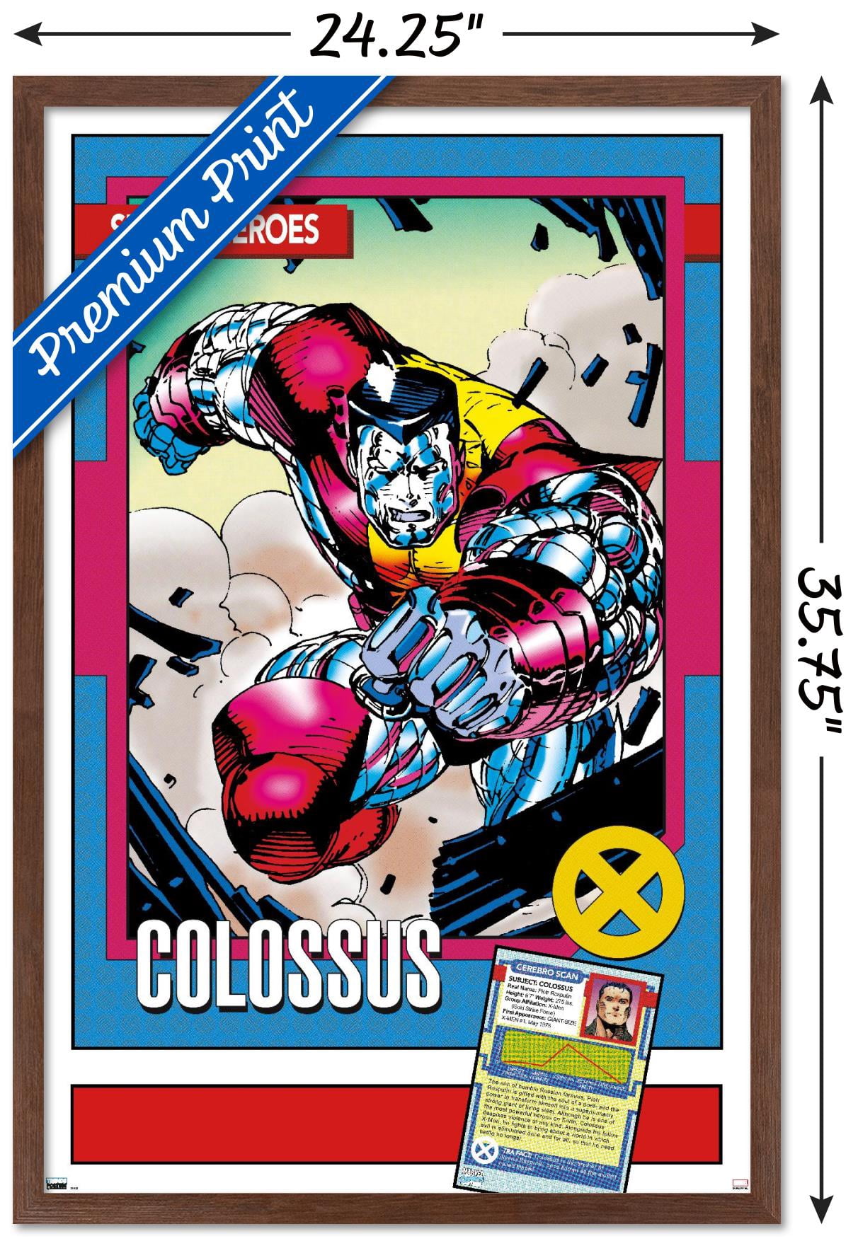 Marvel Trading Cards - Colossus Wall Poster, 22.375" x 34" Framed