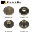 thumbnail image 2 of Uxcell 30Set Presilla de Botón de 15 mm, Cierre de Metal para Cuero, Bronce, 2 of 7