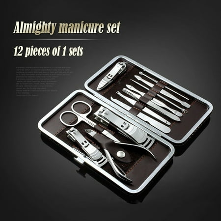 12 PCS Pedicure / Manicure Set Nail Clippers Cleaner Cuticle Grooming Kit