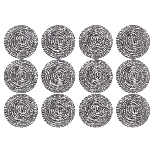 12-Pack Stainless Steel Wool Scrubber Pads, Heavy Duty Mesh Sponge for Pots, Pans, Sinks & Grills, Rust-Resistant Kitchen Cleaning Scourers